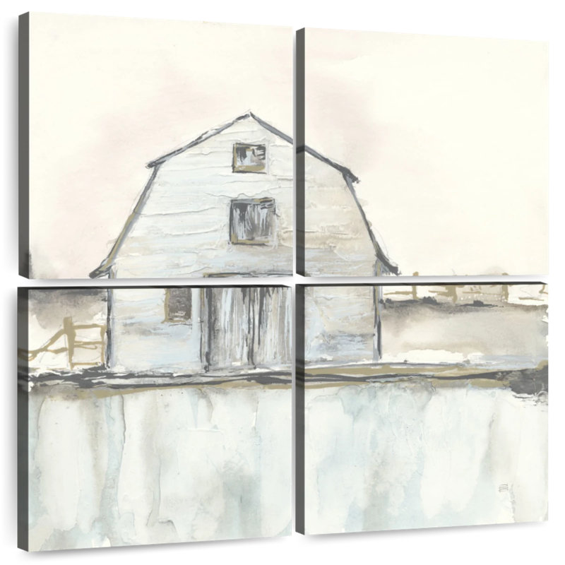 Lilie Rural White Barn III, 32" H x 32" W