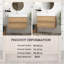 Meuble-lavabo moderne en chêne brut de 30 po avec lavabo en quartz d'ingénierie blanc brillant et tiroirs doux, meuble-lavabo mural flottant-136249019