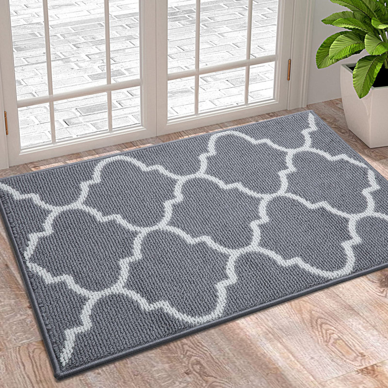 Paillasson antidérapant pour l'intérieur et l'extérieur, Gris, L 32 po x L 48 po