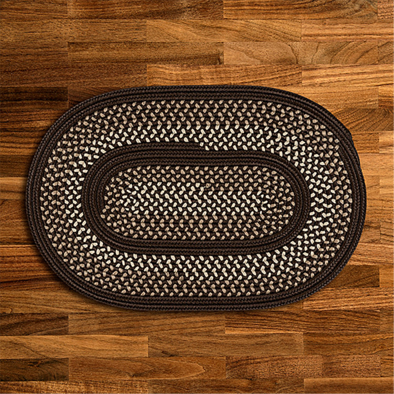 Tapis réversible intérieur / extérieur Omaha - brun phoque, Rond 7 pi