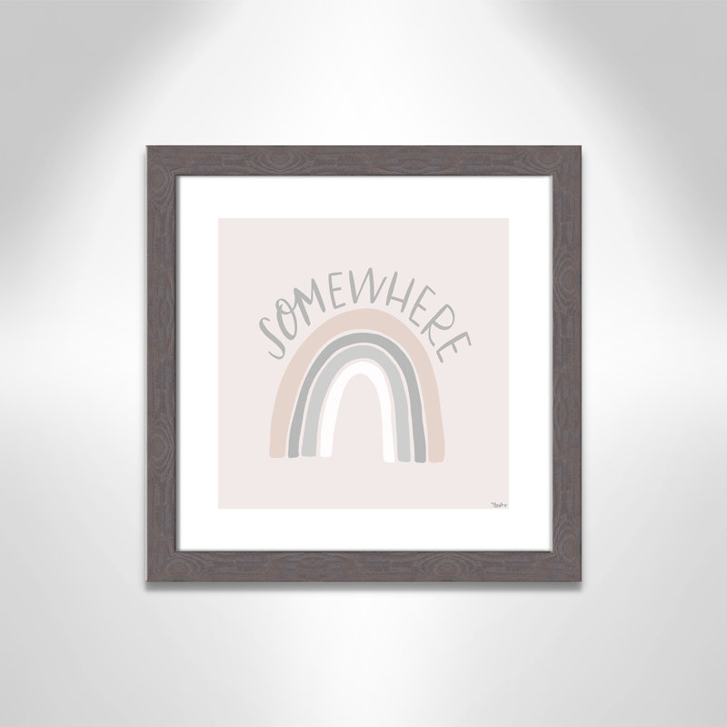Décoration murale pour enfants quelque part, H 16 po x l 16 po x P 0,63 po, Encadrement fil du bois gris