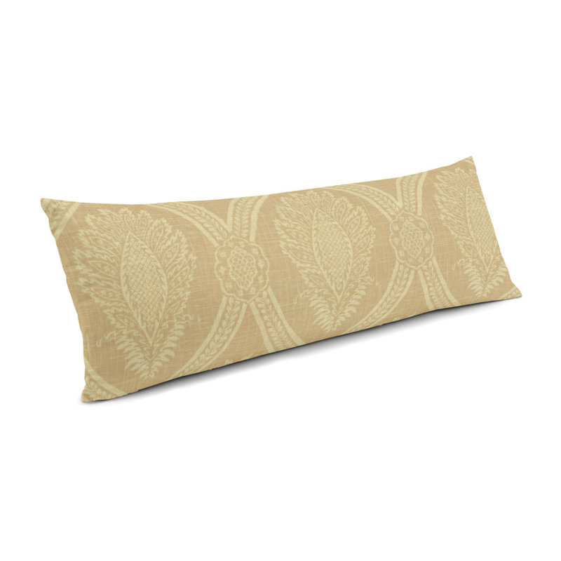 PeriodPeace Paisley Linen Throw Pillow, Ivory, 12" x 24"