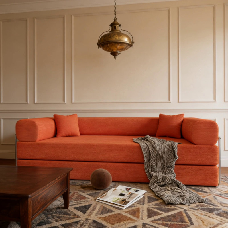 Multifunctional Double Sofa Bed With High Elasticity Sponge And Corduroy Fabric For Comfort And Versatility