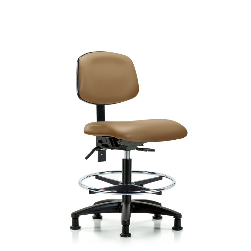 Chaise de dessinateur ergonomique Lucrezia, Patins, Inclus, Taupe