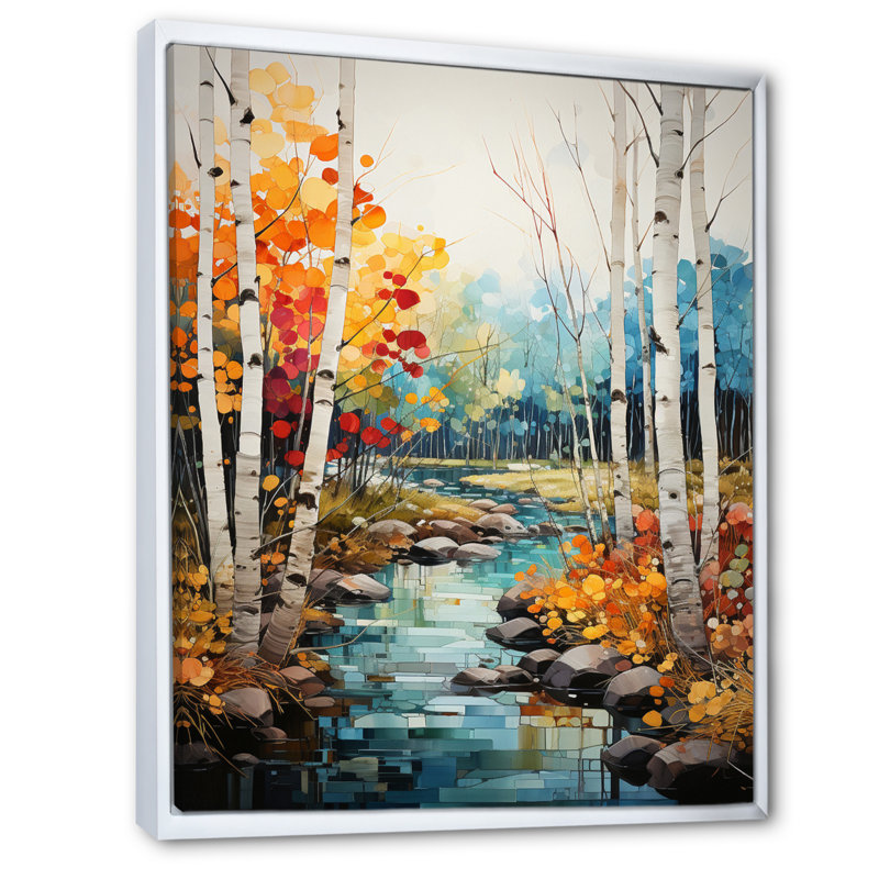 Damylah Birch Woods Autumn Harmony IV, reproduction d'art sur toile encadrée, H 40 po x l 30 po x P 1,5 po