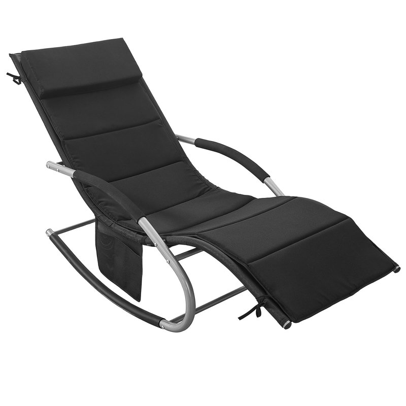 Chaise Lounge Garden Seat/Back Cushion, Black