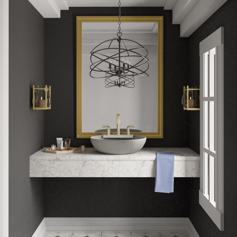 Anson 24" Bronze Iron Geometric Statement Chandelier