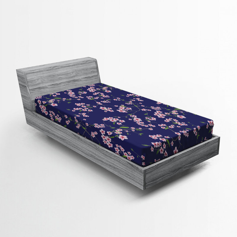 Microfiber Floral Fitted Sheet, Twin XL Fitted Sheet