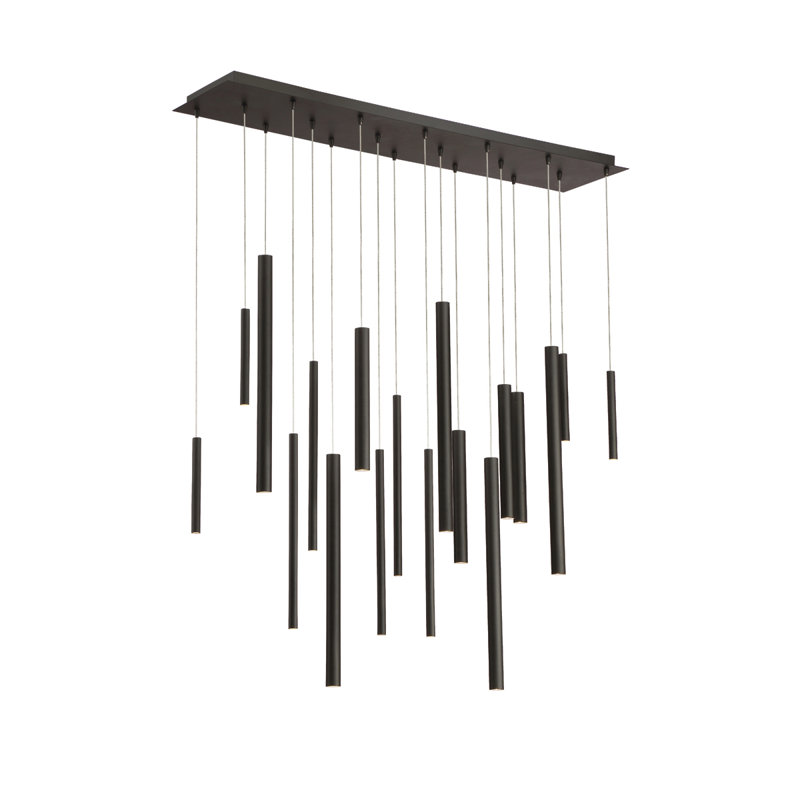 Santana 18 - Light LED Cluster Pendant, Frosted Black, Frosted Black