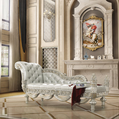 Banc, cuir synthétique beige et finition champagne