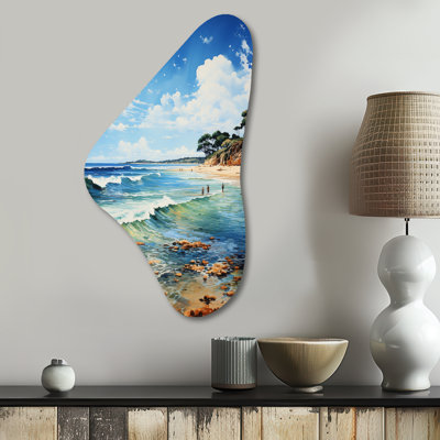 Beach Photo Coastal Impressions VII - Coastal Beach Boomerang Shape Asymmetric Metal Wall Art