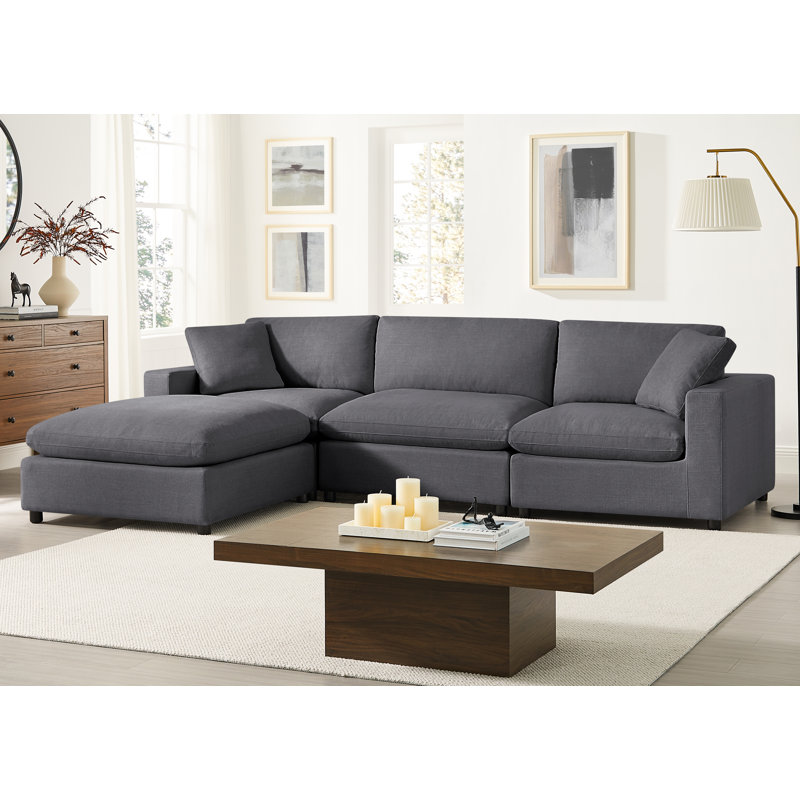 Vinessa Modular Sectional - 4-Piece XL Chofa, Gray Polyester