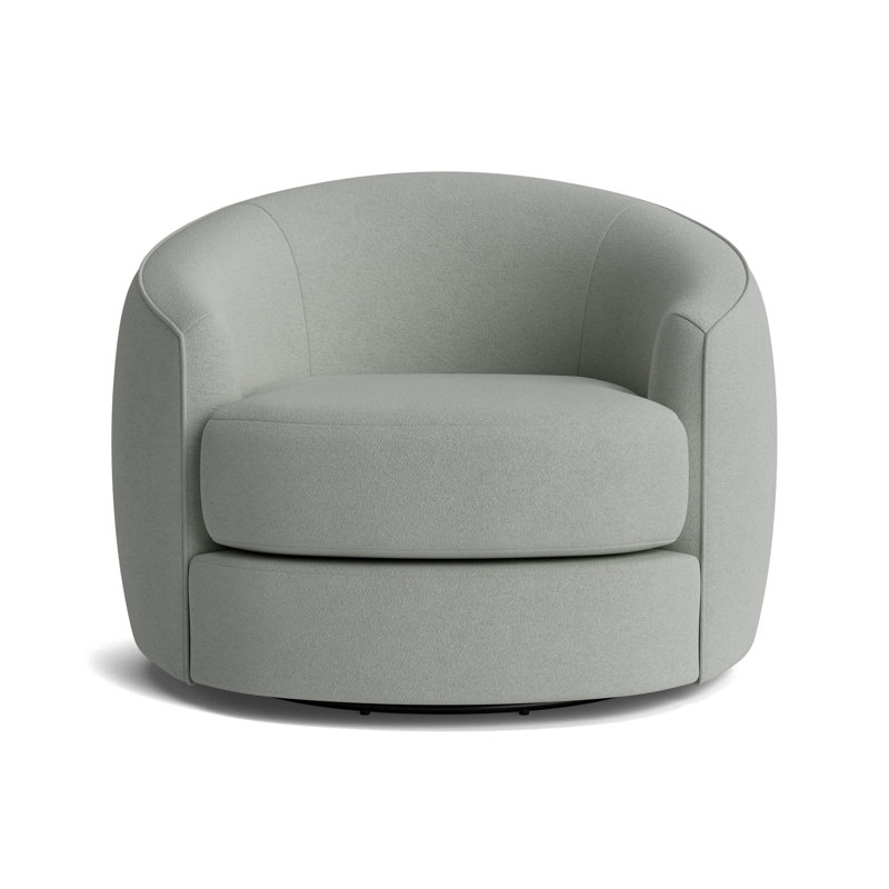 Giselle Full Swivel Chair, Performance Boucle - Mineral Green
