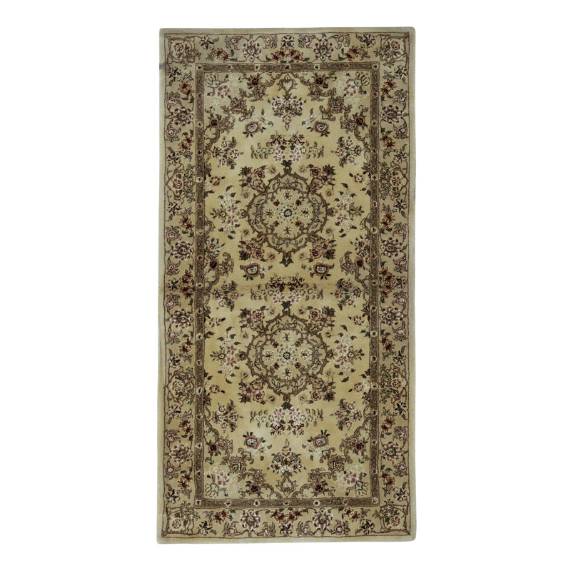Tapis ivoire noué à la main de haute qualité