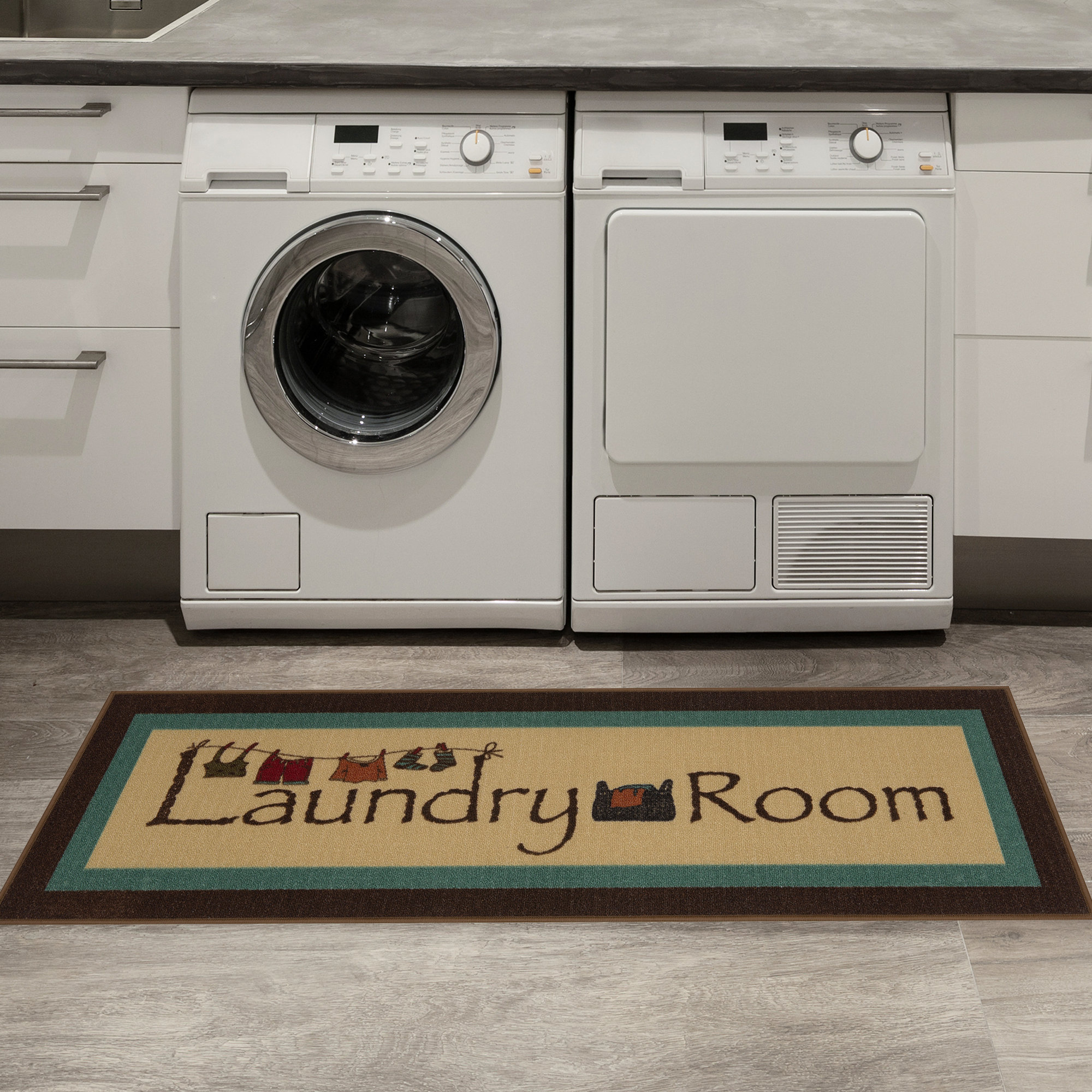 Laundry Room Runner Rug Long Floor Mat Non Slip Skid Stain
