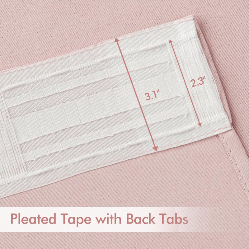 Baby Pink Back Tab Blackout Curtains 96 Inch Long 2 Panels Set For Living Room Bedroom, Rod Pocket/Pinch Pleated Long Thermal Insulated Room Darkening Light Blocking Floor To Ceiling Drapes