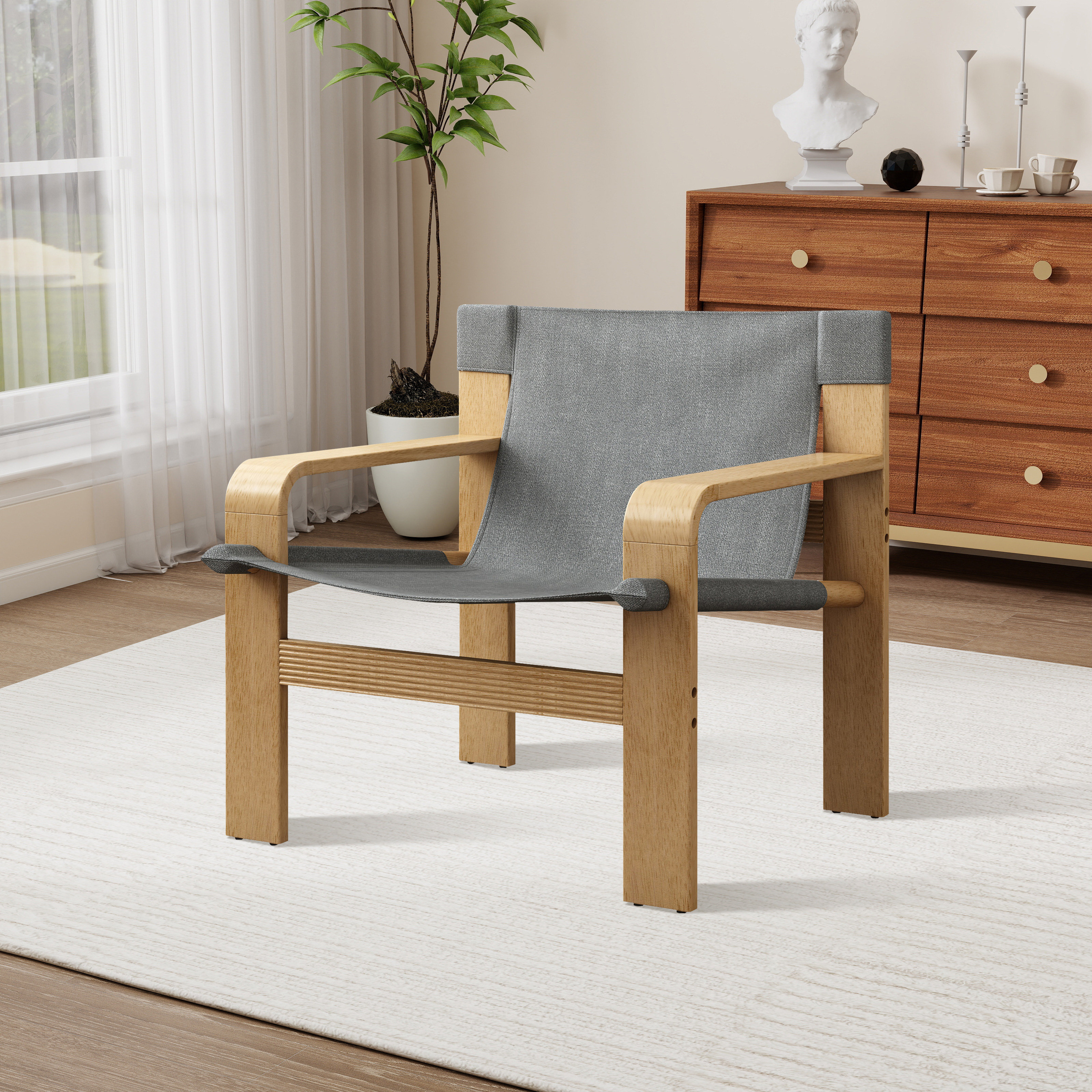 Ebern Designs 30" W Solid Wood Mid-century Accent Armchair - Wayfair Canada