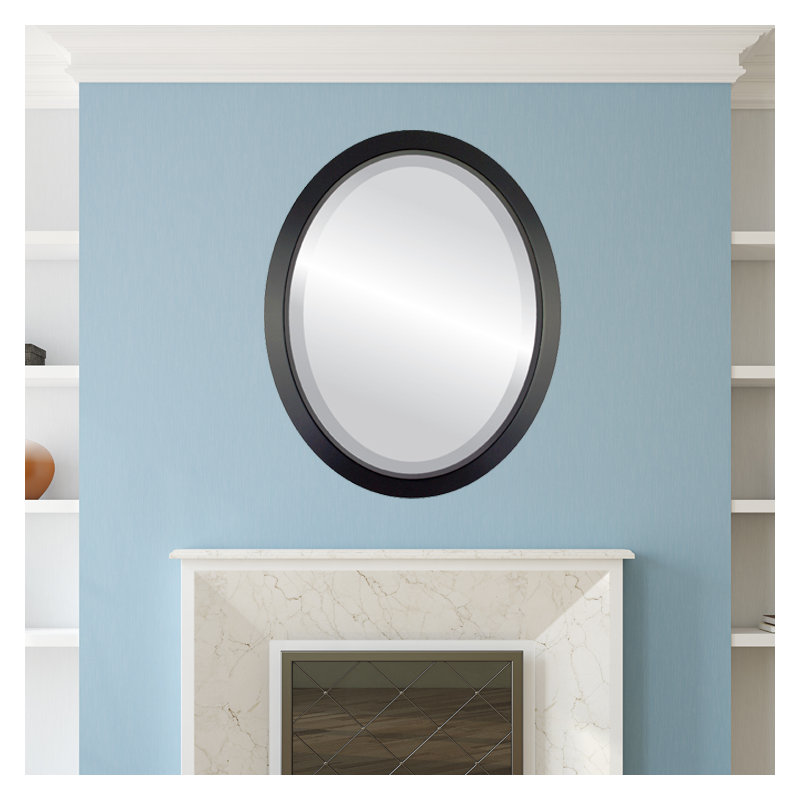 Gatica Oval Mirror, 18" H x 14" W, Matte Black