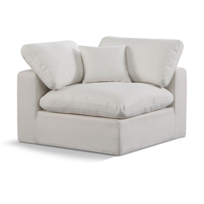 Huxton 40 inches Wide Linen Textured Fabric Corner Chair
