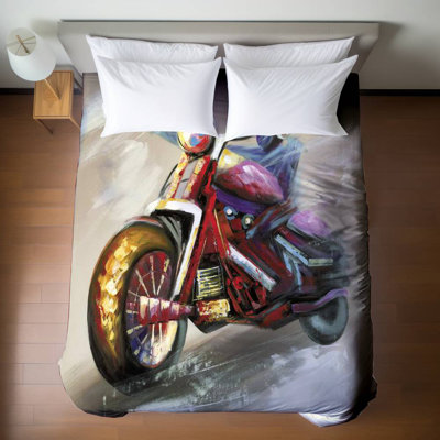 Housse de couette abstraite pour moto - décor de salon moderne