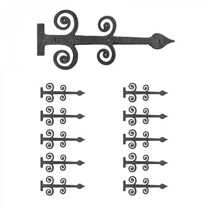 Charnières 10 portes à fixation en surface h 7 po x l 16 po