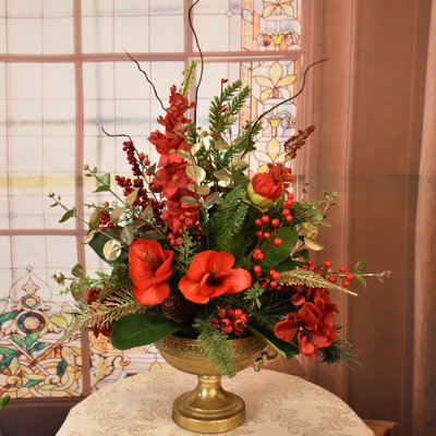 22 " Faux Amaryllis in Vase