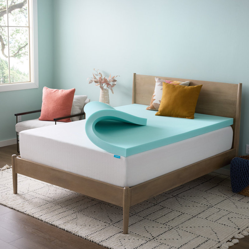  3" Cooling Gel and Green Tea Memory Foam Mattress Topper - Twin, 3 Inch, Twin
