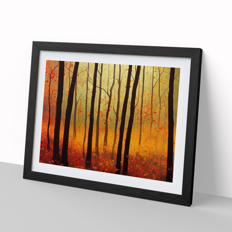 Cool Autumn Forest - Framed Print, Black Framed, 46cm H x 64cm W x 2cm D