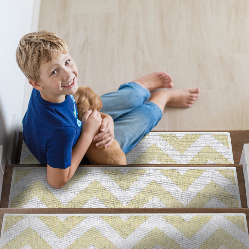 Tapis d'escalier intérieur antidérapant Ghiselin, Beige