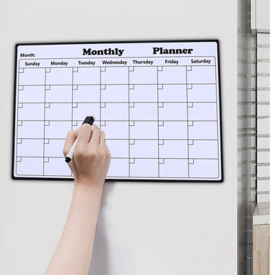 Magnetic Refrigerator Sticker Calendar Magnetic Whiteboard Wall Sticker Learning Schedule Refrigerator Sticker Message Board