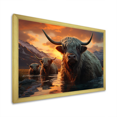 «Expressionist Yaks Horizon» sur toile