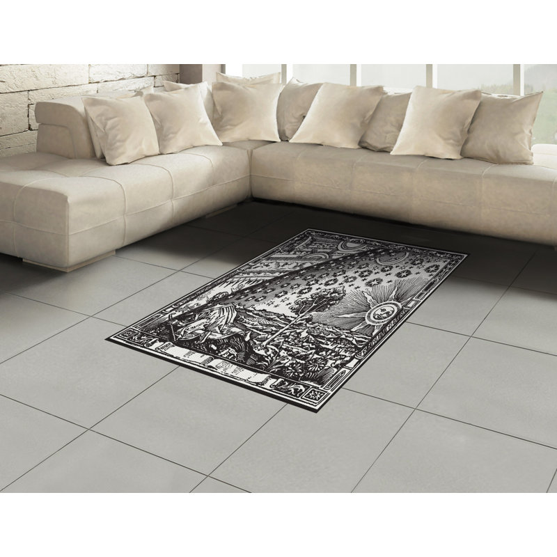 Vintage High Density Long Fiber Poly Threads Decorative Area Rug Carpet, Rectangle 4' x 5'8"