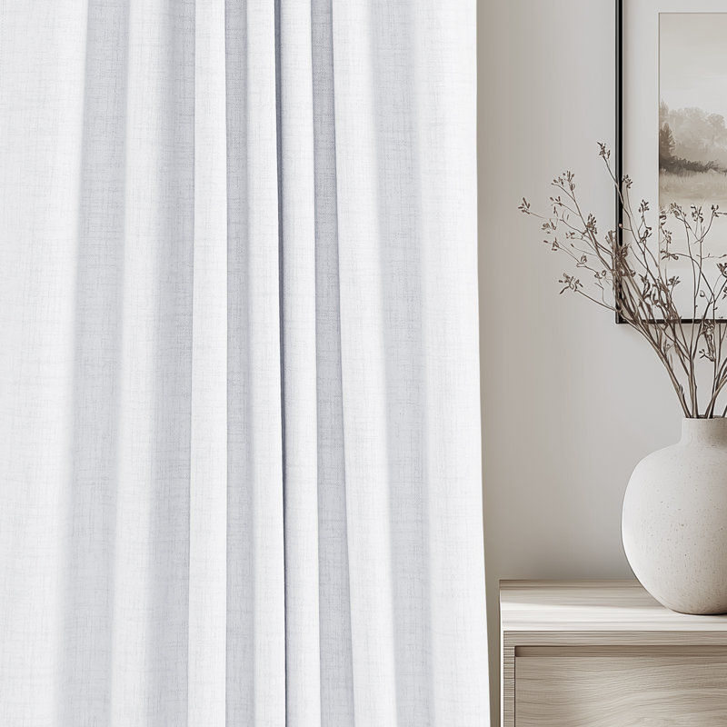 100% Blackout Curtains, 52 Inches Wide, Thermal Insulated, Back Tab Style (Set of 2), White, 52" W x 63" L