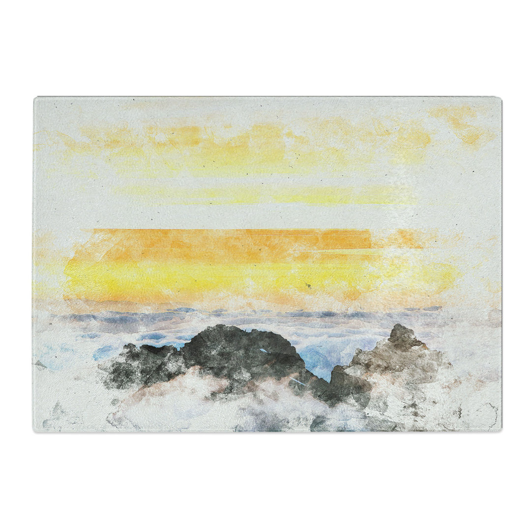 Tempered Glass Mountain Peaks Chopping Board