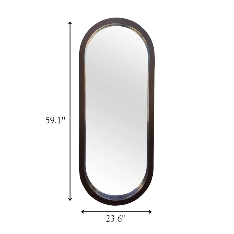 Grand miroir à pilules, 59,1 po x 23,6 po, Brun