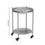 Table basse ronde à roulettes Tables d'appoint mobiles à 2 niveaux Table de chevet amovible en métal argenté pour tables de bout de salon de chambre à coucher à côté du canapé