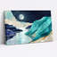 Impression sur toile Layered Blue and Teal Mountain River Under Full Moon-426528105