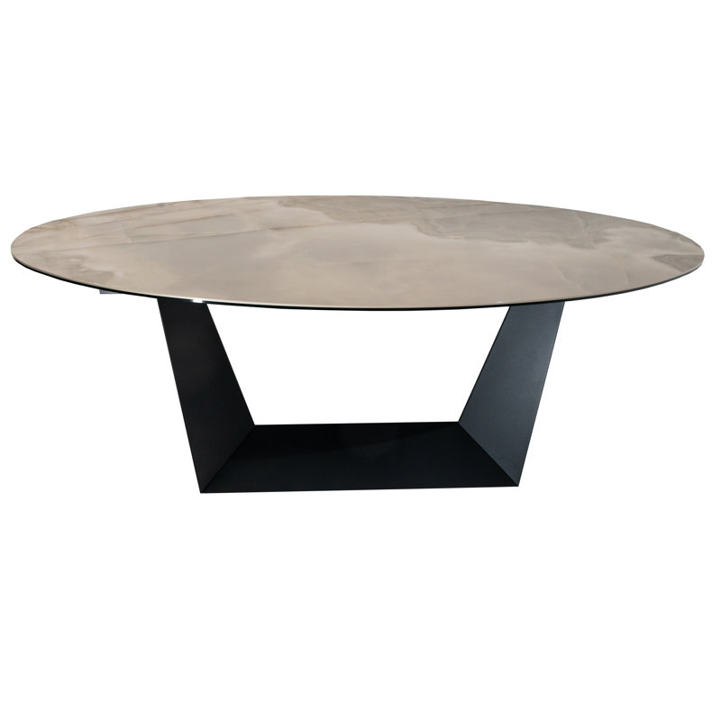Bruge Oval Metal Base Dining Table