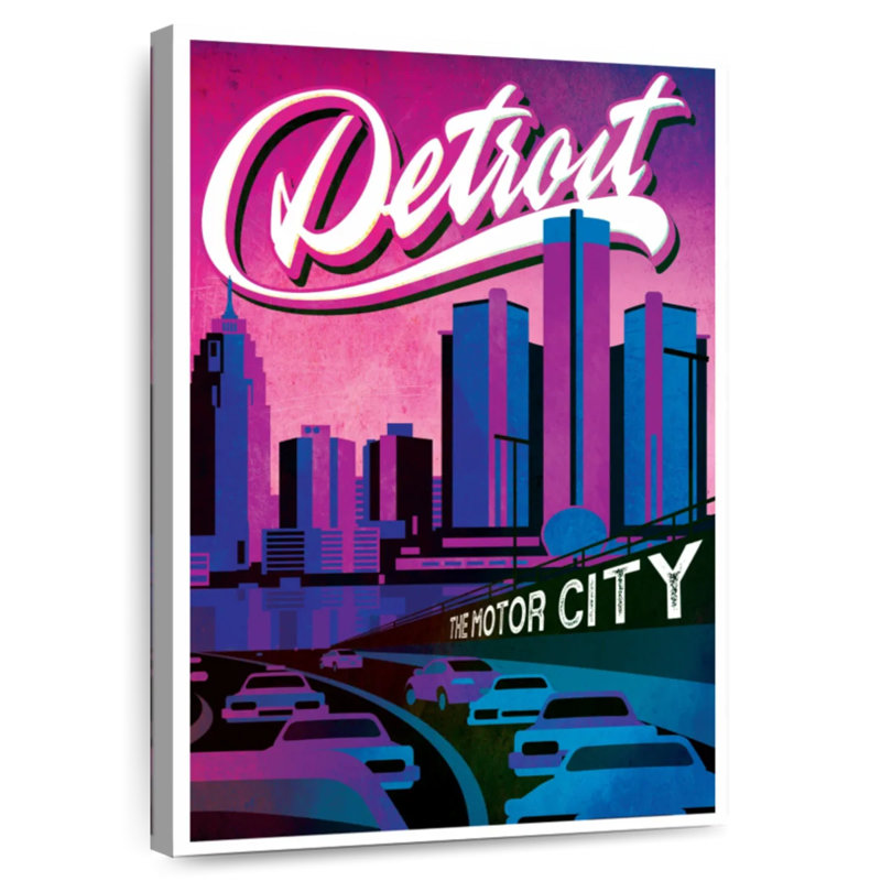 The Motor City Detroit, H 36 po x l 24 po