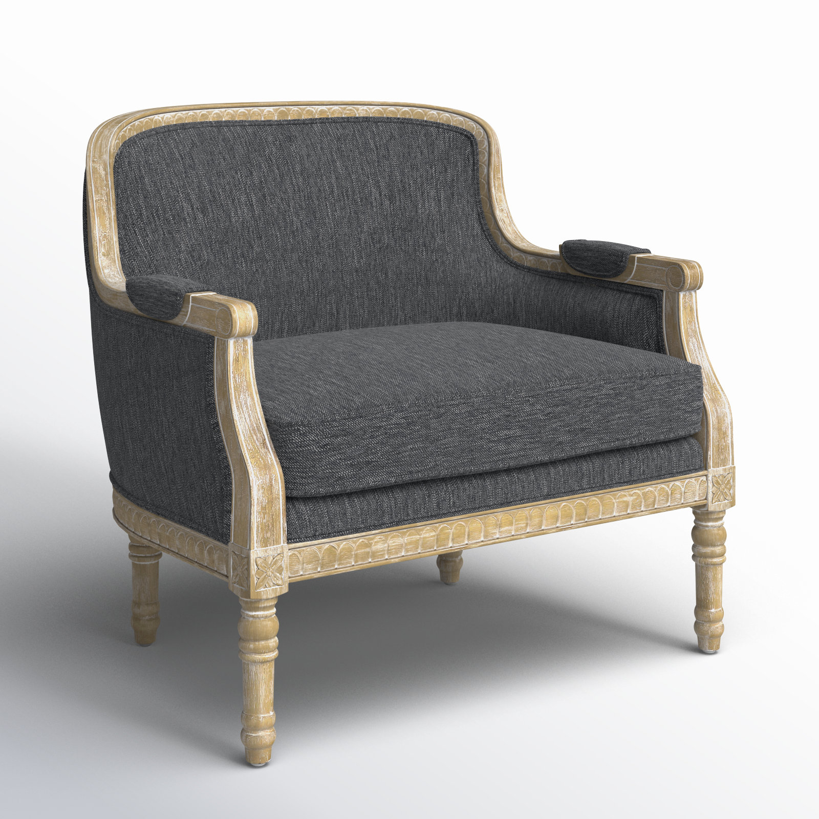 Charney Club Chair, Gray 100% Polyester