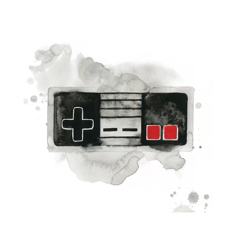 « Gamer I » par Grace Popp-impression d’art graphique, Pas de tapis, Toile tendue, H 12 po x l 12 po x P 1,5 po