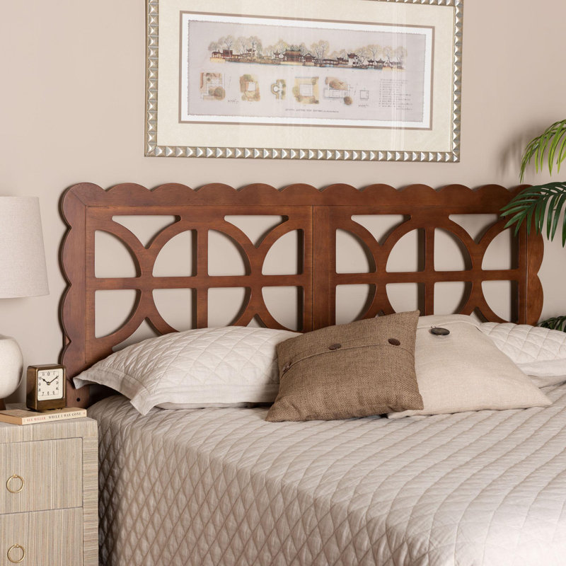 Tête de lit en bois avec cadre festonné Baxton Studio Nansen, Noyer, Double