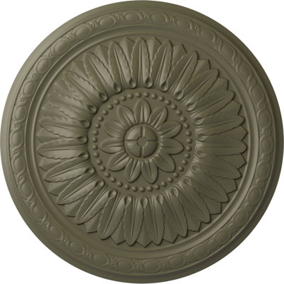 Endurathane Temple Ceiling Medallion, 24"OD x 1 5/8"P (Fits Canopies up to 9 1/4"), Hand-Painted Spartan Stone Finish