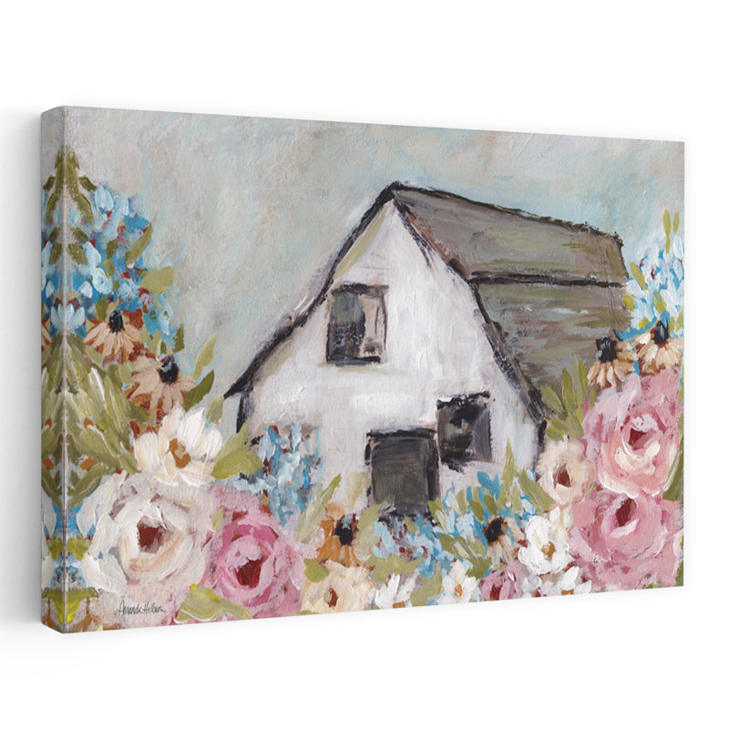 Printemps à la grange - Art contemporain, H 40 po x l 60 po