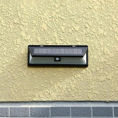 11.8"" Solar-Powered Outdoor Wall Light with Motion Sensor Dusk to Dawn 6000K -  YI LIGHTING LED, 1PK-SOLAR-118LED