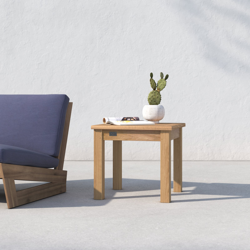 Knightly Square Teak Outdoor Side Table , 20'' in. W 20'' in. D