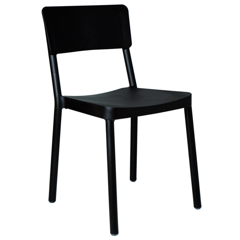 Lisboa Outdoor Dining Side Chair, Black