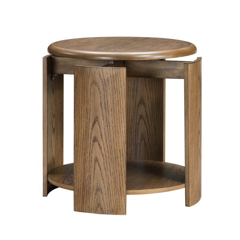 Round End Table with Open Shelf