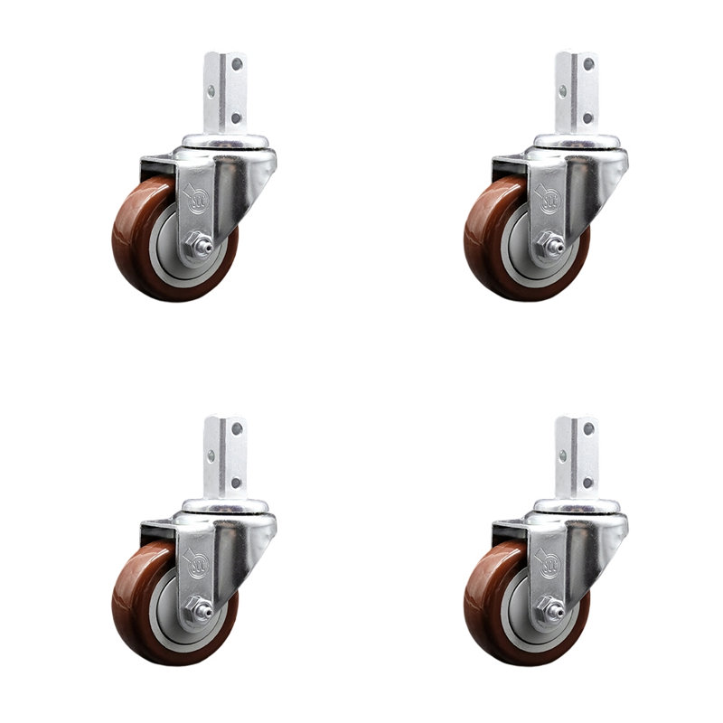 Polyurethane Casters, Maroon