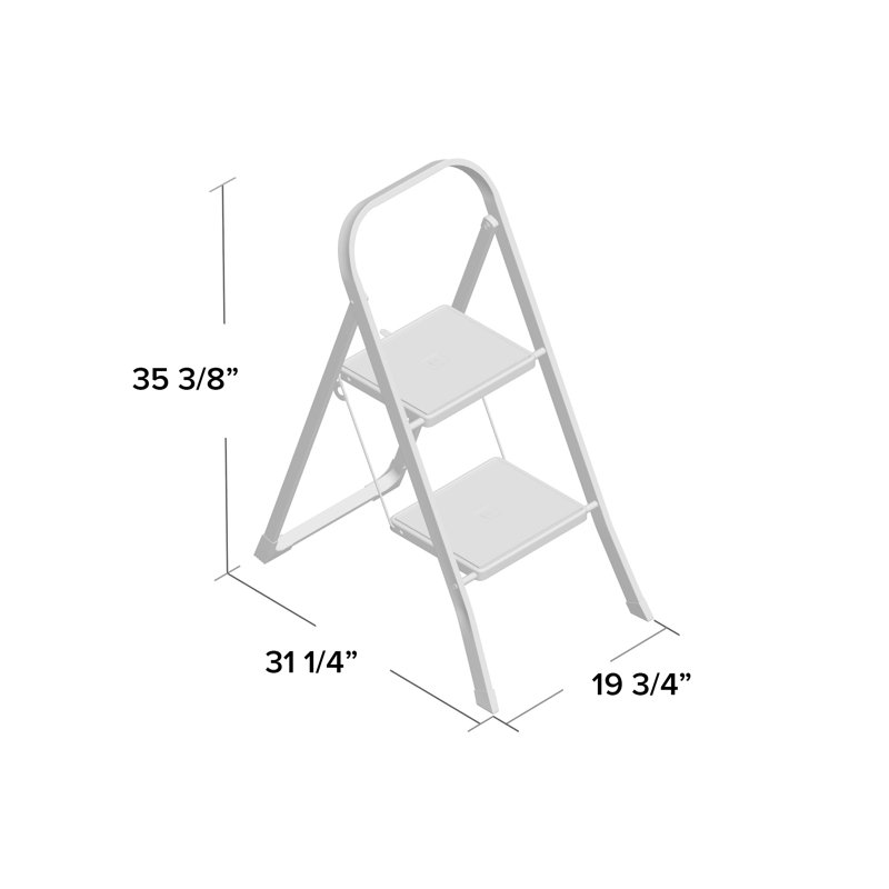 Hailo K20 2-Step steel stool with 330 lb. Load Capacity